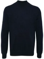 Man On The Boon. Cashmere Mock-neck Jumper In Blue