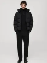 Mango Man Waterproof Anorak With Down And Feather Filling Black