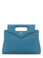 Mcm Soft Diamond Embossed Tote Bag In Blue