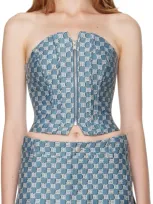 Misbhv Blue Monogram Corset Top