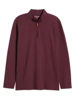 Mizzen + Main Mizzen+main Kpi Quarter Zip Pullover Sweatshirt In Wine Heather