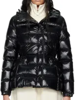 Moncler Womens Black Barante Logo-patch Slim-fit Shell-down Jacket