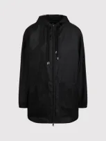 Moncler Mesh-panels Hooded Jacket In Black