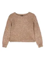 Monnalisa Kids'   Lurex Sweater In Gold