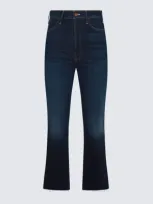 Mother Blue Cotton Denim Jeans In Off Limits