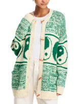 Mother The Long Drop Cardigan Forest And Cream Sweater