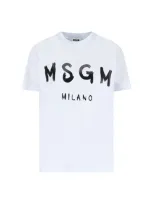 Msgm Logo T-shirt In White