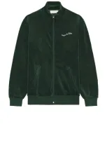 Museum Of Peace And Quiet Wordmark Velour Jacket In Pine