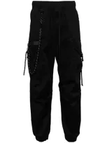 Musium Div. Logo-patch Tapered Trousers In Black