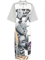 Natasha Zinko Camping Footballer Cartoon-print Dress In White