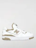 New Balance White Leather And Fabric Sneakers