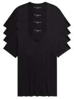 Nordstrom 4-pack Regular Fit Supima® Cotton V-neck T-shirts In Black