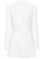 Norma Kamali Exposed-seams Single-breasted Blazer In White