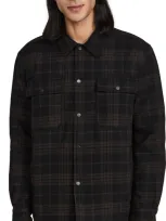 Norse Projects Hjalmer Insulated Wool Check Overshirt Espresso