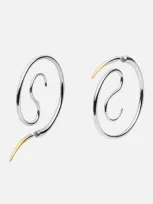 Panconesi Spina Upside Down Hoop Earrings In Silver