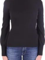 Polo Ralph Lauren Embellished Turtleneck Sweater In Black