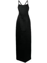 Rosetta Getty Silk Corset Maxi Dress In Black