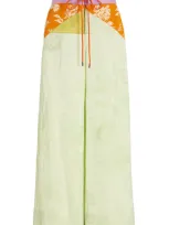 Rosie Assoulin Harbor Linen-blend Wide-leg Pants In Multi