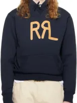 Rrl By Ralph Lauren "" Printed Hoodie In Blue