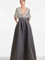 Sachin & Babi Simone Gown In Gray