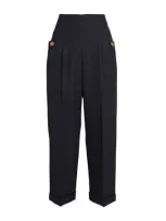 Sandro Wool-blend Trousers In Blue