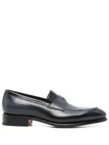 Santoni Leather Loafers In White