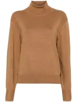 Scotch & Soda Turtleneck Sweater In Brown