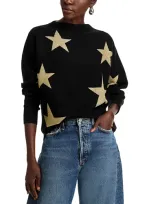 Sioni Star Print Sweater In Black/ Gold Metallic