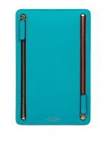 Smythson Panama Leather Multi-zip Travel Wallet In Blue