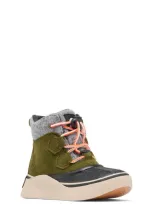 Sorel Kids' Out N About Iv Chillz Waterproof Duck Boot In Utility Green/black