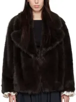 Staud Brown Soprano Faux-fur Jacket In Espr Espresso