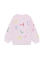 Stella Mccartney Kids' Eyelet-logo Sweatshirt In Purple