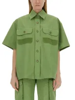 Stella Mccartney Organic Cotton Utility Shirt In Green