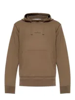 Stone Island Drawstring Hooded Sweatshirt In Brown