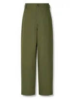 Studio Tomboy Cotton Tapered Trousers In Green