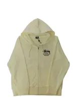 Stussy Logo-print Cotton Hoodie In Neutrals