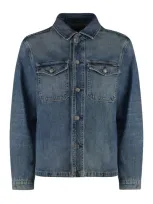 Tom Ford Flap Pocket Denim Jacket In Blue