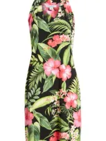 Tommy Bahama Sandy Grand Villa Printed Halter Dress In Black