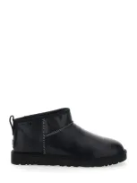 Ugg Classic Ultra Mini Lthr In Black