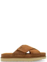 Ugg Goldenstar Crossover Slide Sandal In Chestnut