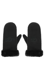 Ugg Logo Embroidered Gloves In Black