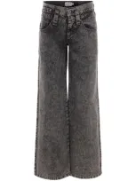 Vaquera Washed Wide-leg Jeans In Black