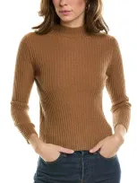 Vince Ribbed Cashmere And Silk-blend Turtleneck Sweater In Brown