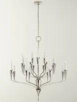 Visual Comfort Signature Aiden Large Chandelier By Chapman & Myers In Silver