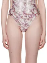 Vivienne Westwood Orb Logo-print Laminated Swimsuit In Neutrals