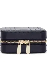 Wolf Small Leather Maria Jewellery Case In Black