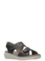 Wolky Ikaria Ankle Strap Platform Wedge Sandal In Black