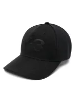 Y-3 Logo Appliqué Cap Hat In Black