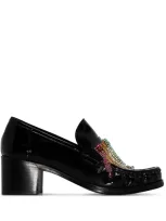 Sophia Webster X Patrick Cox Iconic 60mm Fringed Crystal-embellished Loafers In Black