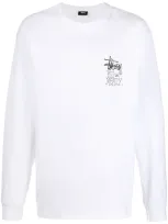 Stussy Logo-print Long-sleeved T-shirt In White